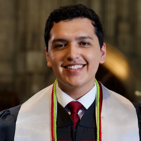 Portrait of Rodrigo Estrada in gown.